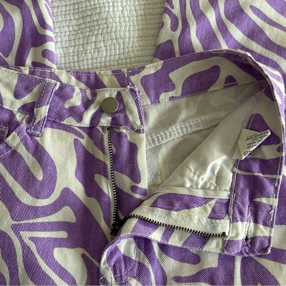 SHEIN Women’s Purple & White Zebra Print Retro Hippie Wide Leg Pants Size XS - Picture 7 of 11